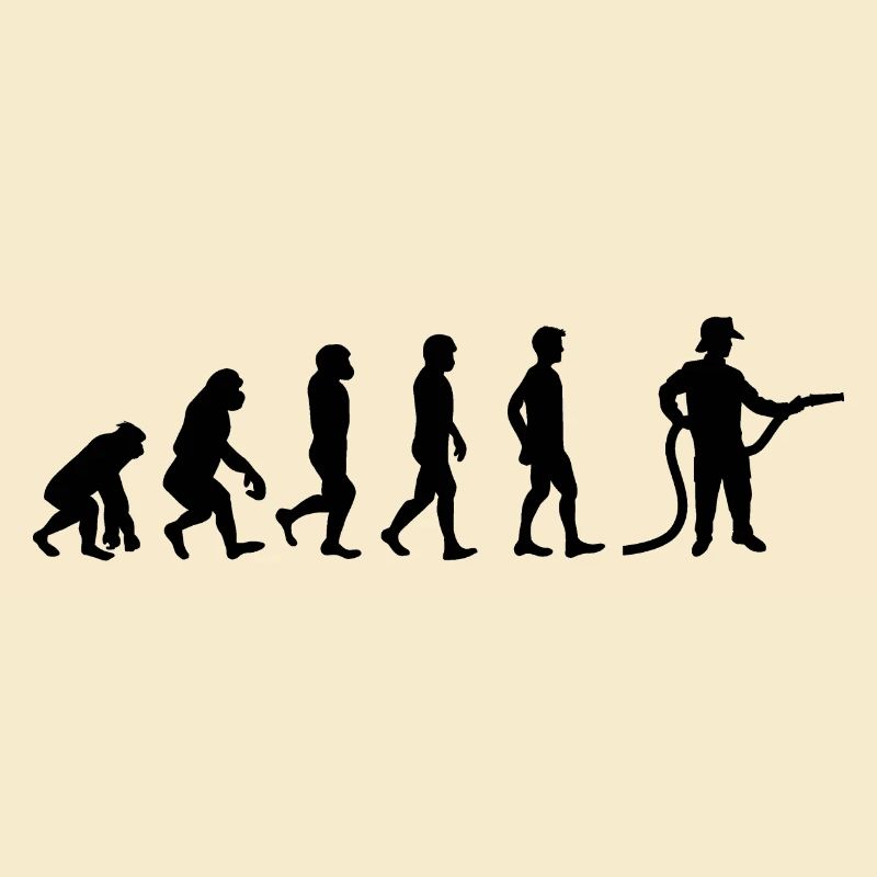 Evolution Feuerwehrmann schwarz