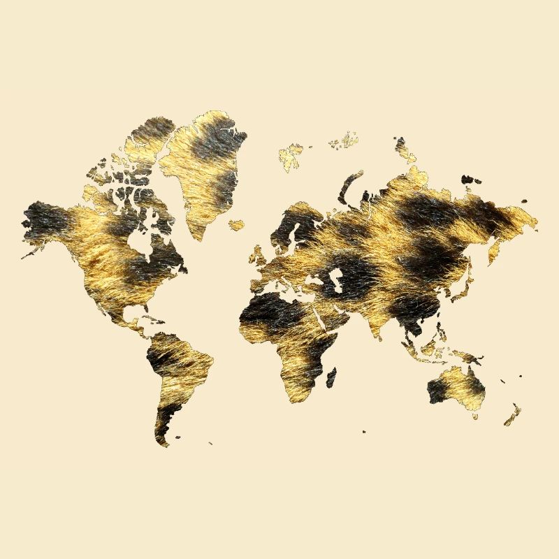 World Map Animal Pattern
