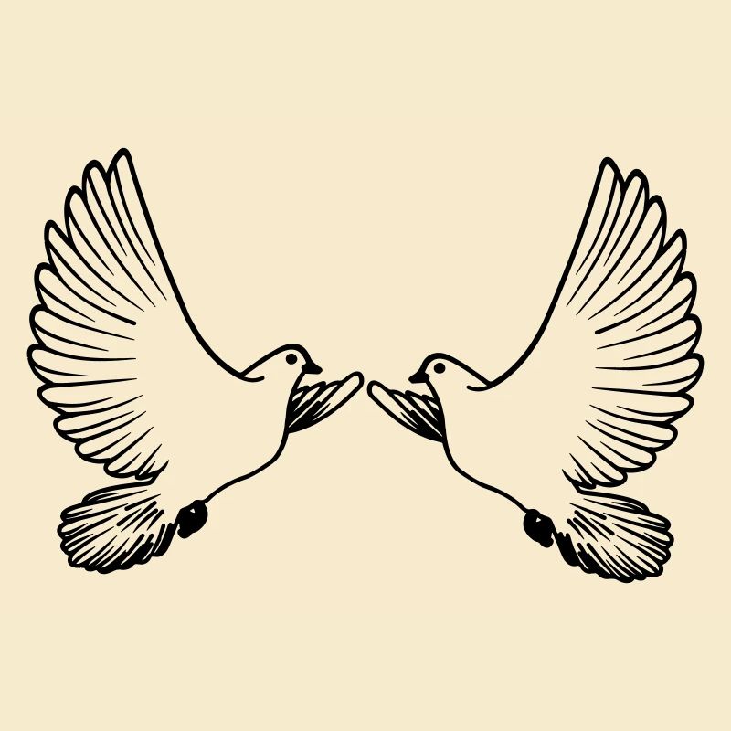 Deux pigeons transparents