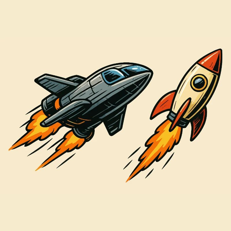 Espace de dessin animé Rocket Sprint
