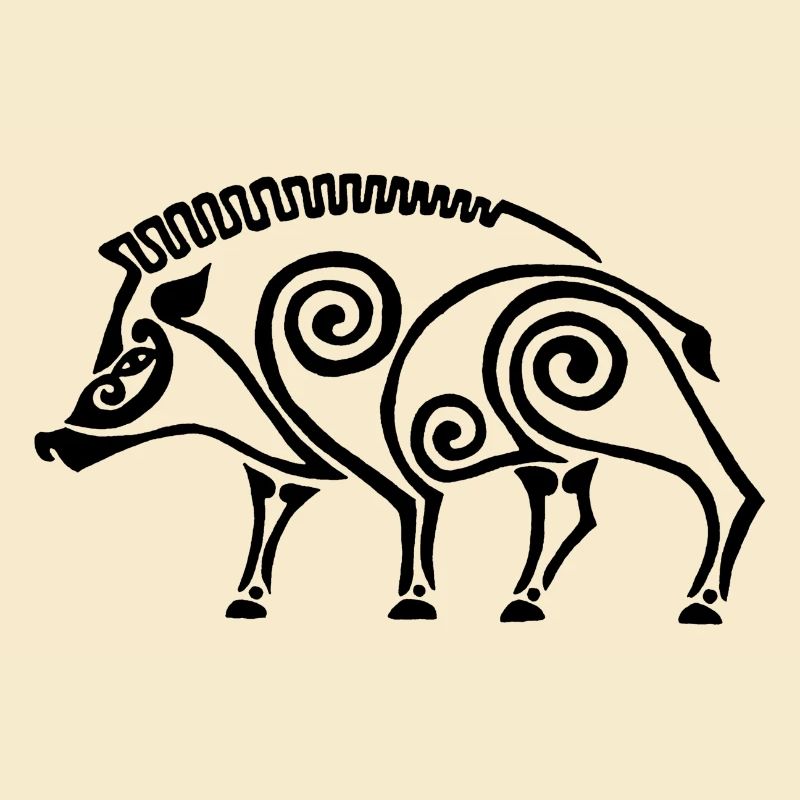 schwarzer keltischer Eber