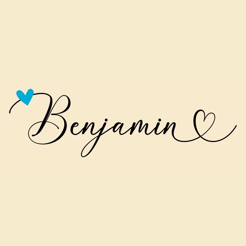 Benjamin Last name First name Calligraphy heart
