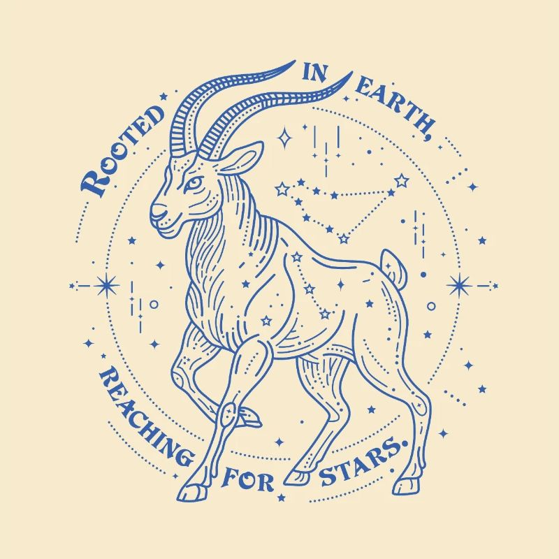 Steinbock Sternzeichen Geschenk – Erde & Sterne Design