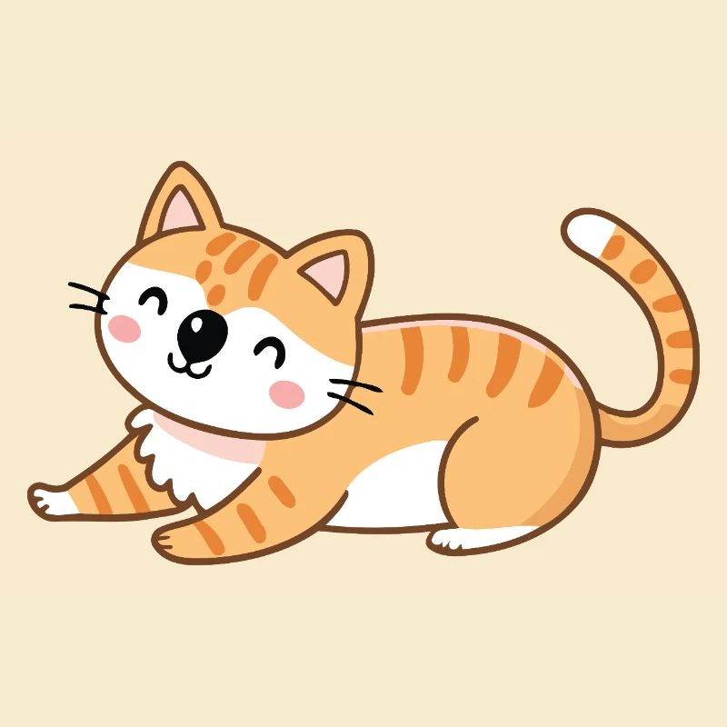 Orange kitten in relaxed pose