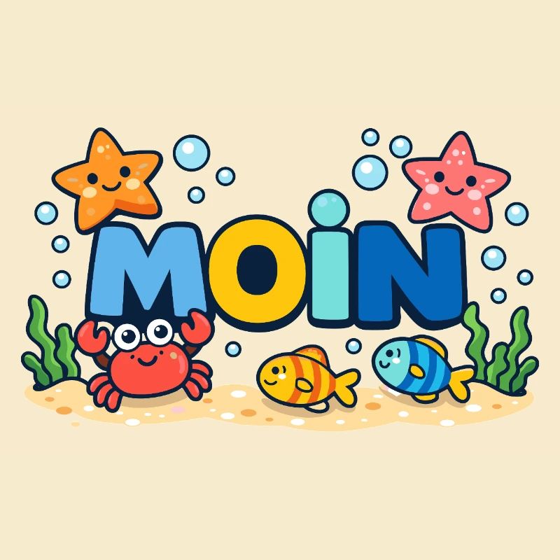 MOIN Möwe Leuchtturm Maritim Bunt