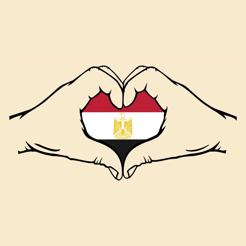 Drapeau de l’Égypte en forme de coeur