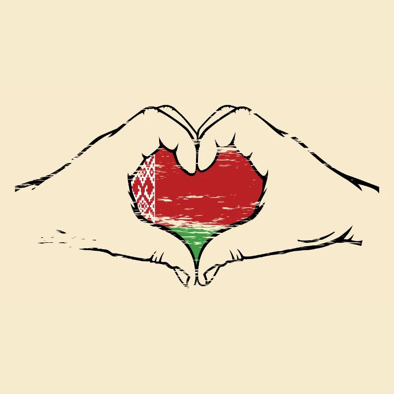Drapeau de la Biélorussie forme de coeur utilisé