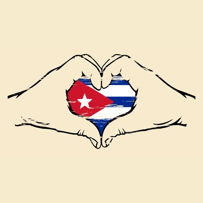 Drapeau de Cuba en forme de coeur utilisé