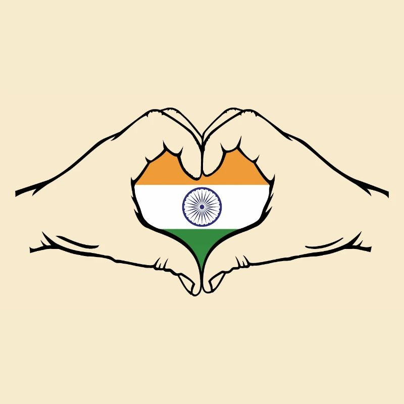 Drapeau de l’Inde en forme de coeur