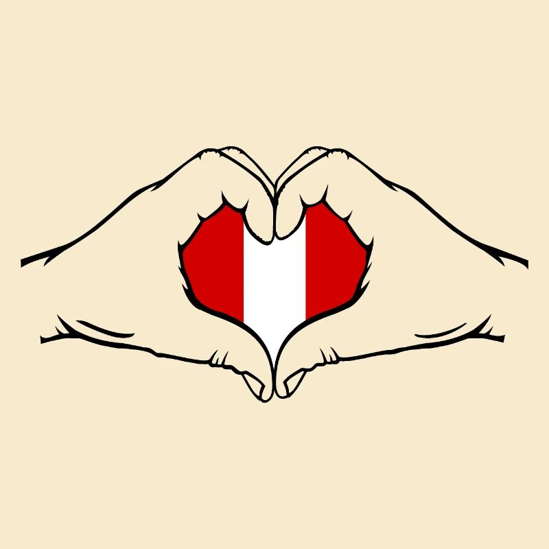 Peru Flagge Herzform