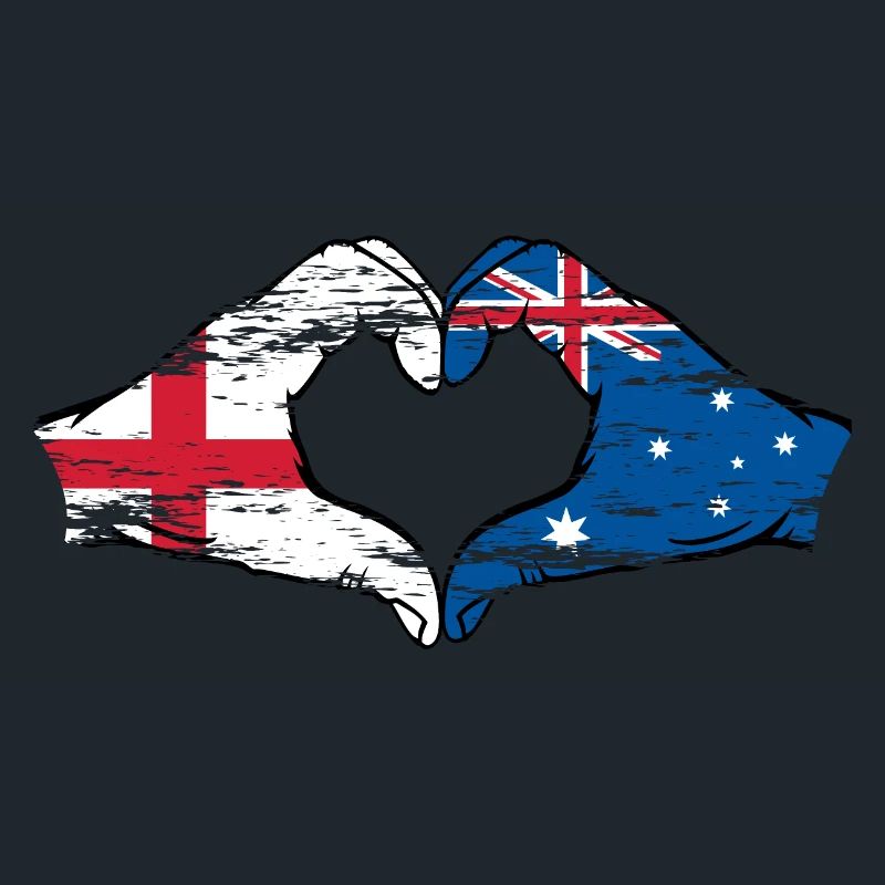 Angleterre Australie drapeau coeur utilisé
