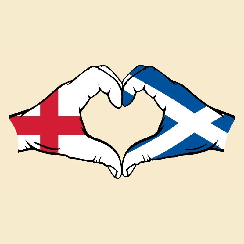 England Scotland Hands Heart Shape
