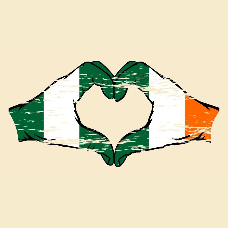 Drapeau du Nigeria Irlande forme de coeur utilisé