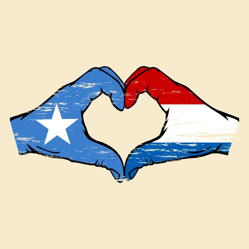 Somalie Hollande drapeau mains forme de coeur utilisé