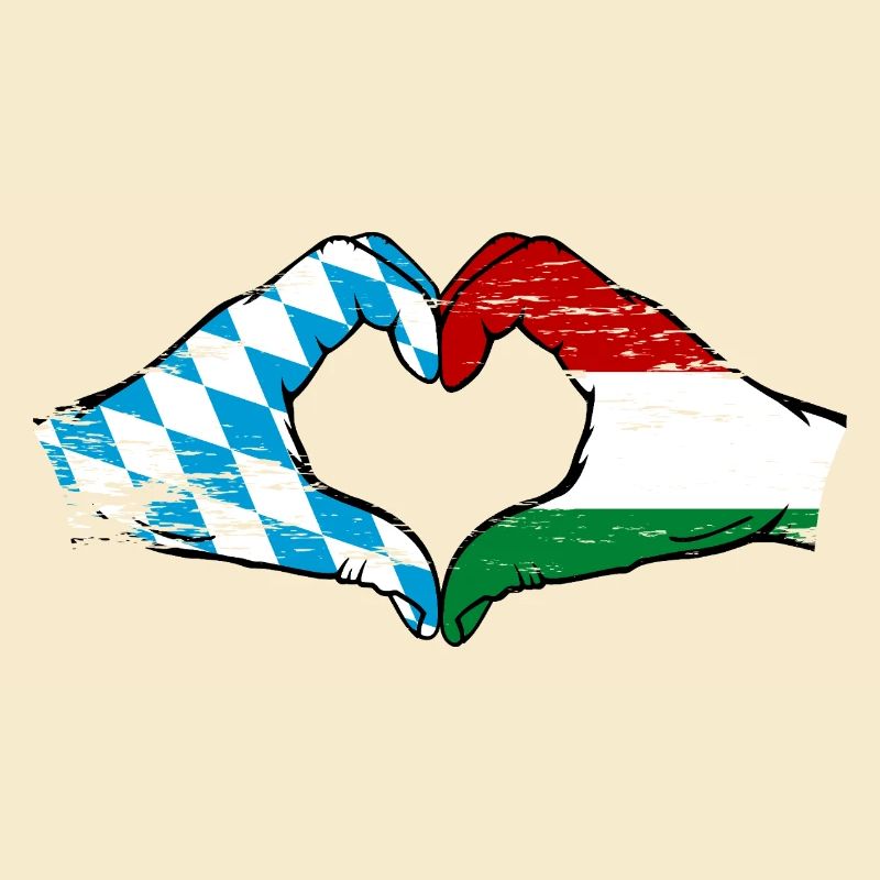 Bavière, Hongrie, Drapeau, Aiguilles, Forme de coeur Utilisé