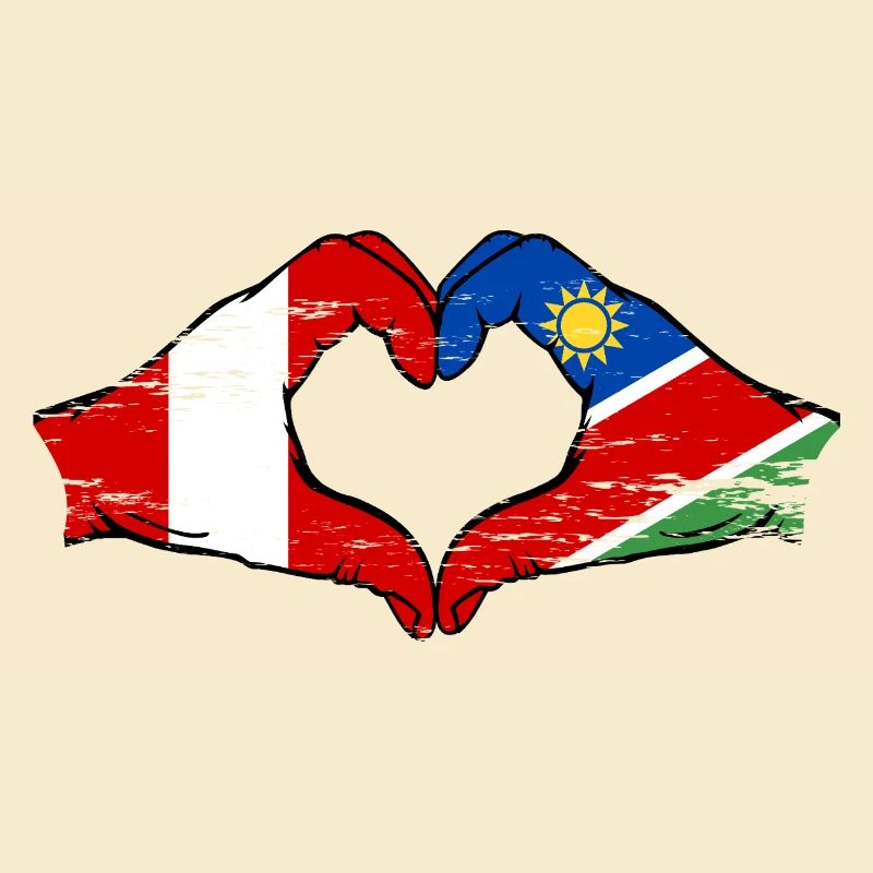 Peru Namibia flag heart used