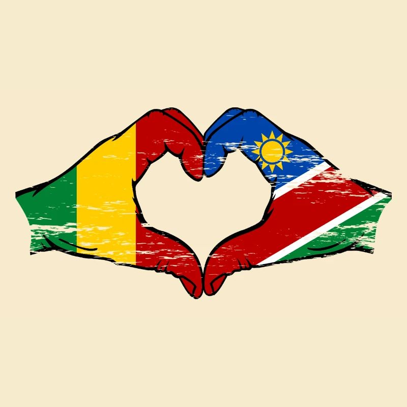 Mali Nairobi drapeau mains cœur utilisé