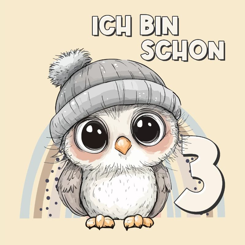 3. Geburtstag Eule Regenbogen Süß Niedlich