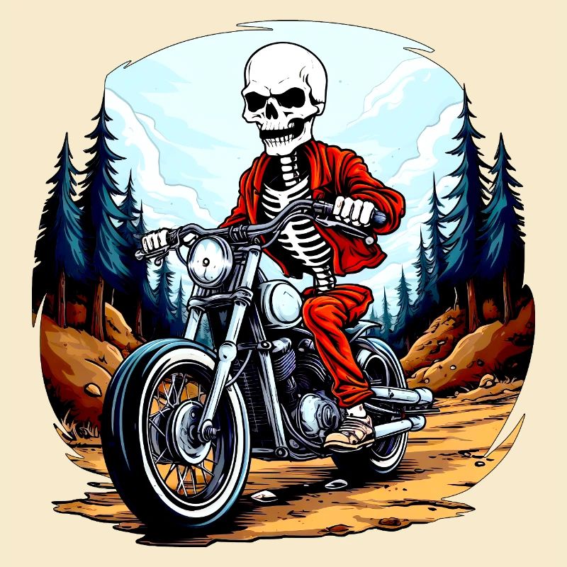 Skeleton Motorcyclist