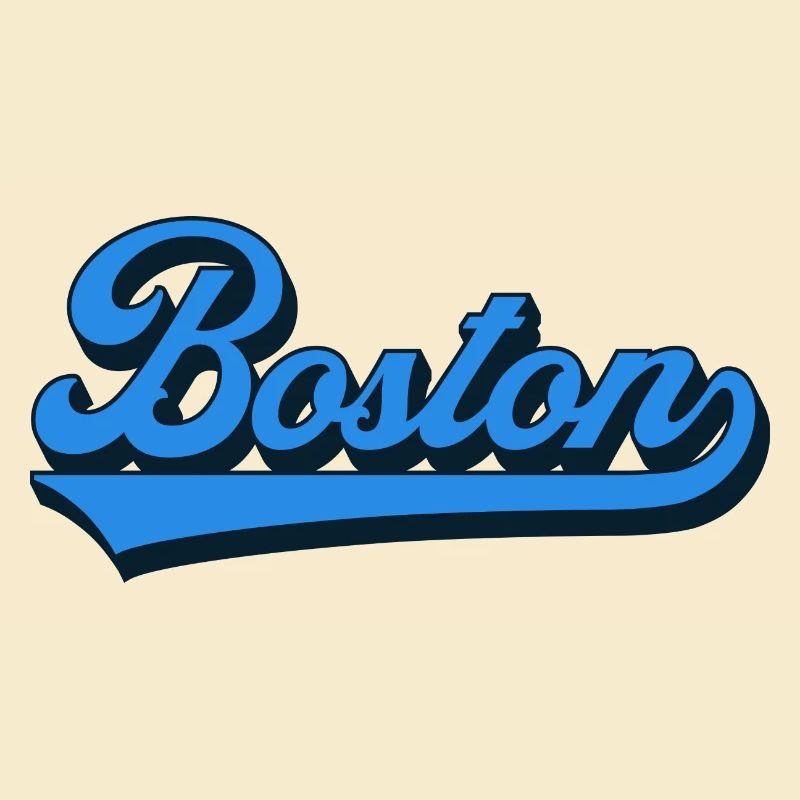Boston Blue Script Rétro
