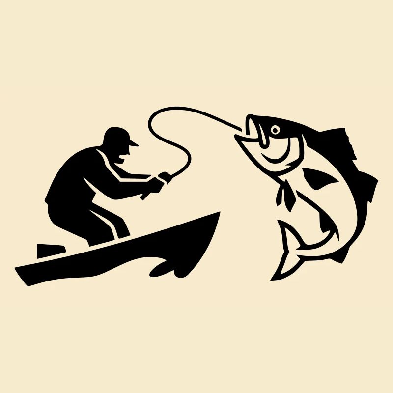 Angler Boot Fisch Silhouette