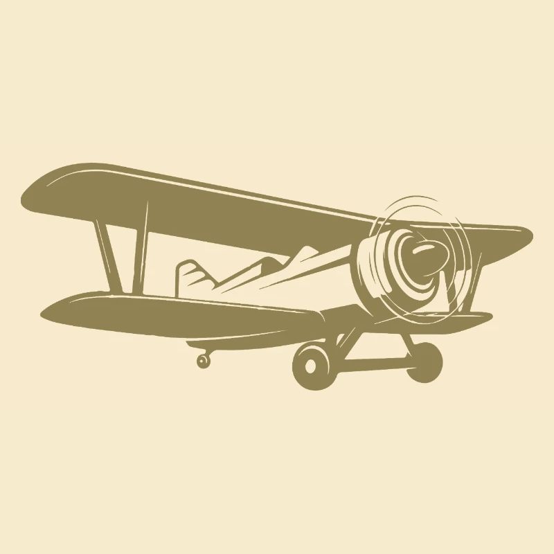 Doppeldecker Pilot Retro Minimalistisch
