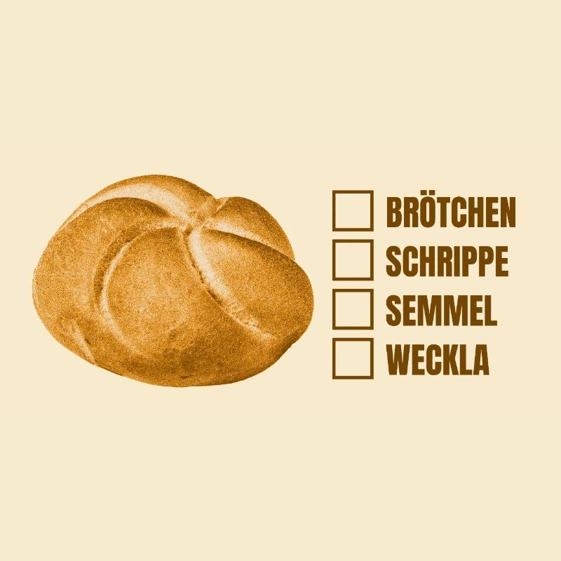Brötchen oder Semmel? – Lustiges Dialekt-Design