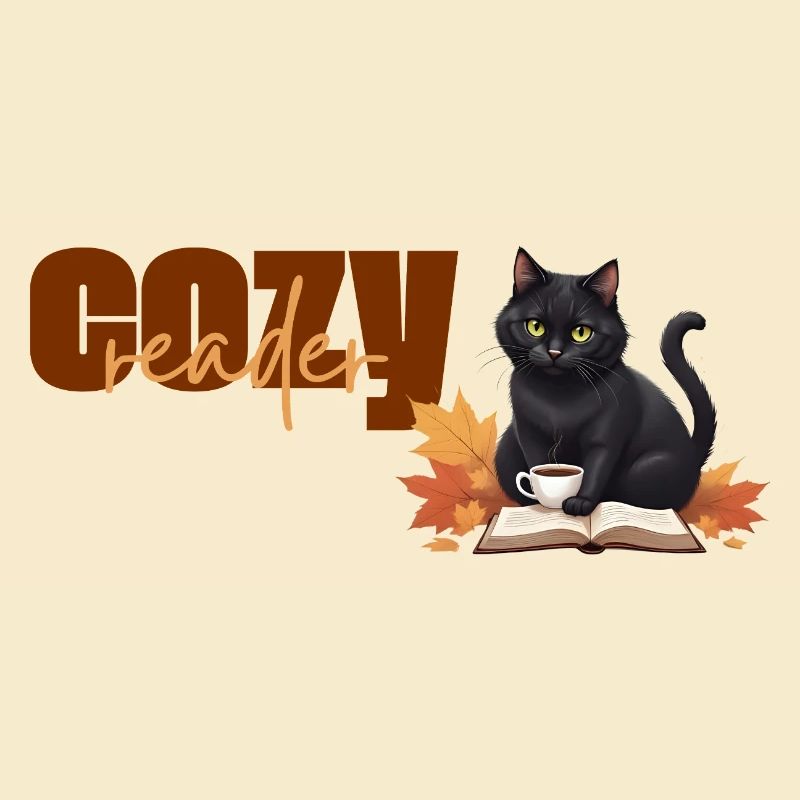 Cozy reader - Thème de lecture chat automnal