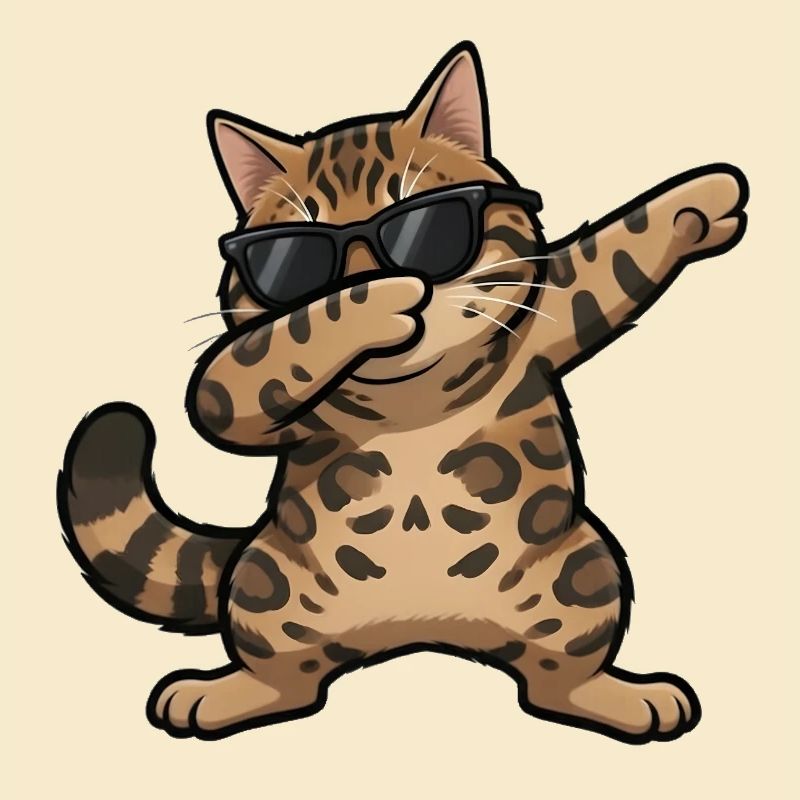 Dabbing Bengal Cat