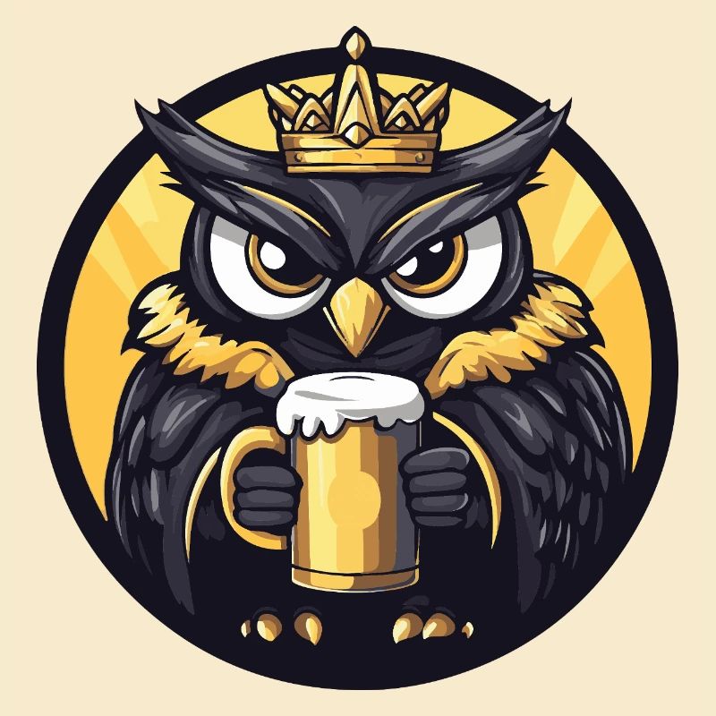 Eule Bier Lustig