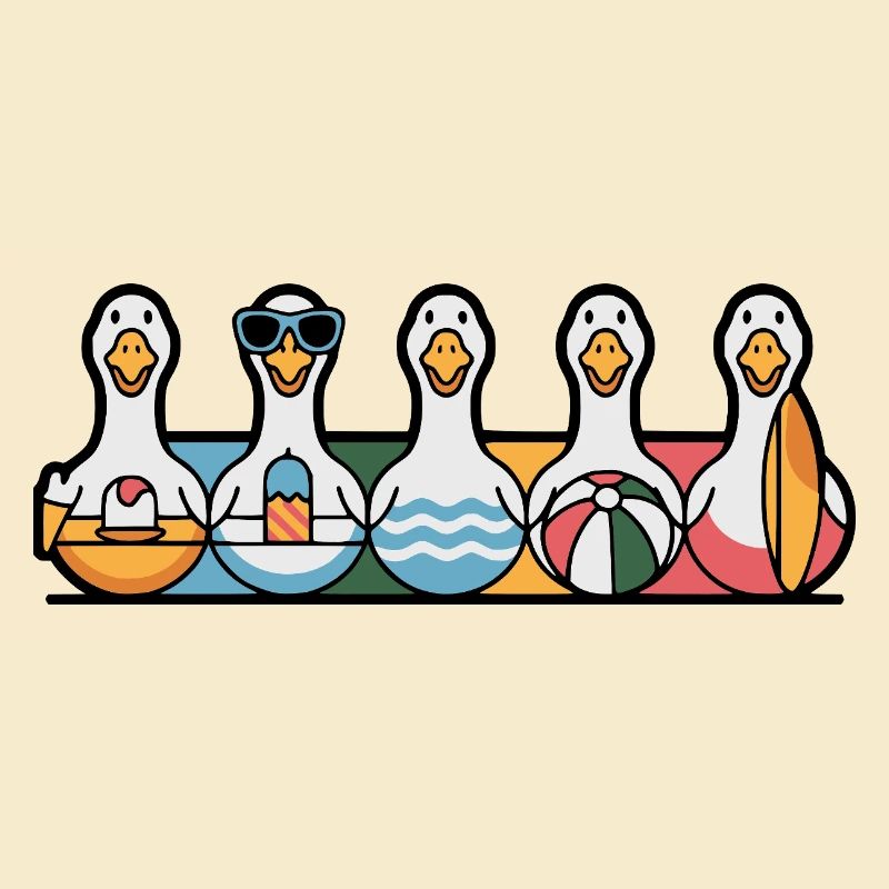 Rangée d’oies d’été