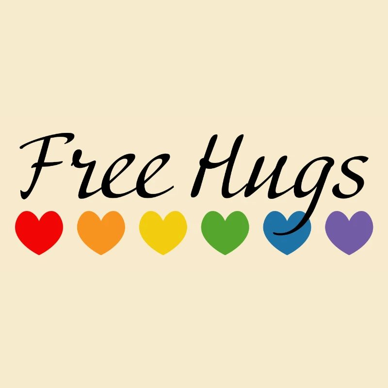 Regenbogenherzchen LGBT tshirt queer Free Hugs
