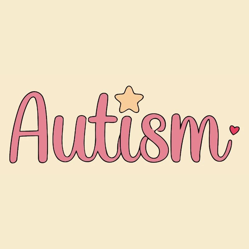 Pink Autism with Star