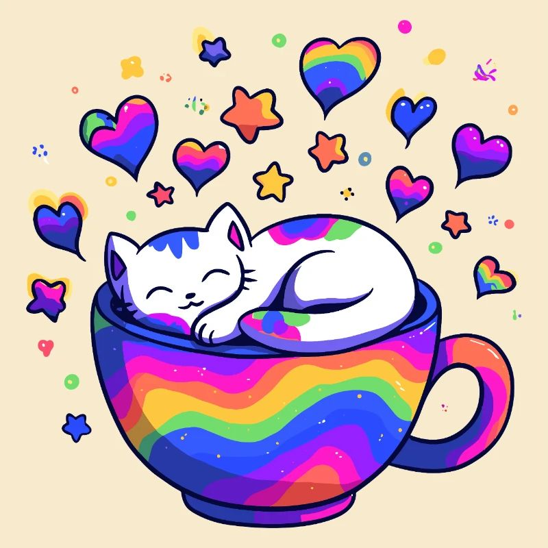 Rainbow Cat in Mug