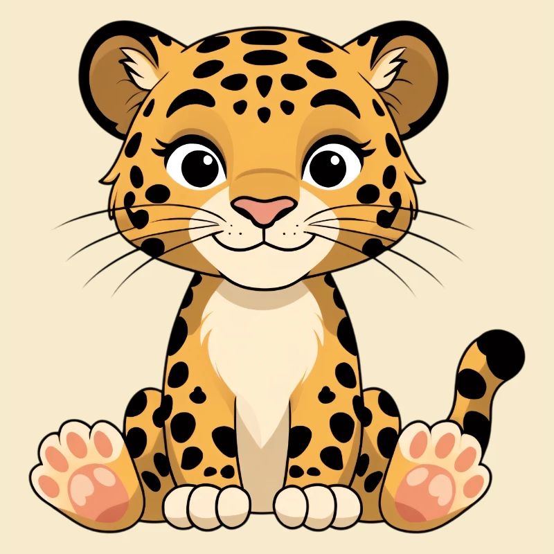 Tirage de dessin animé Chaton Léopard