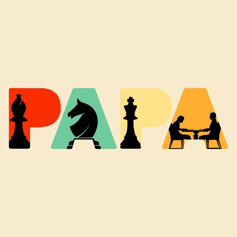 Chess Papa Retro Board Game Strategy Chess Dad