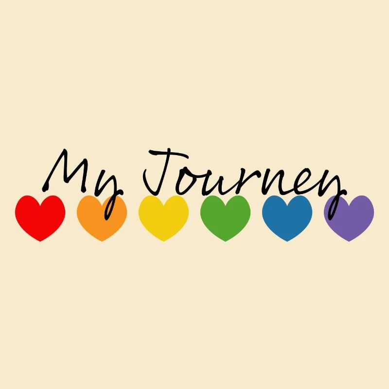 Regenbogenherzchen my journey schwarz