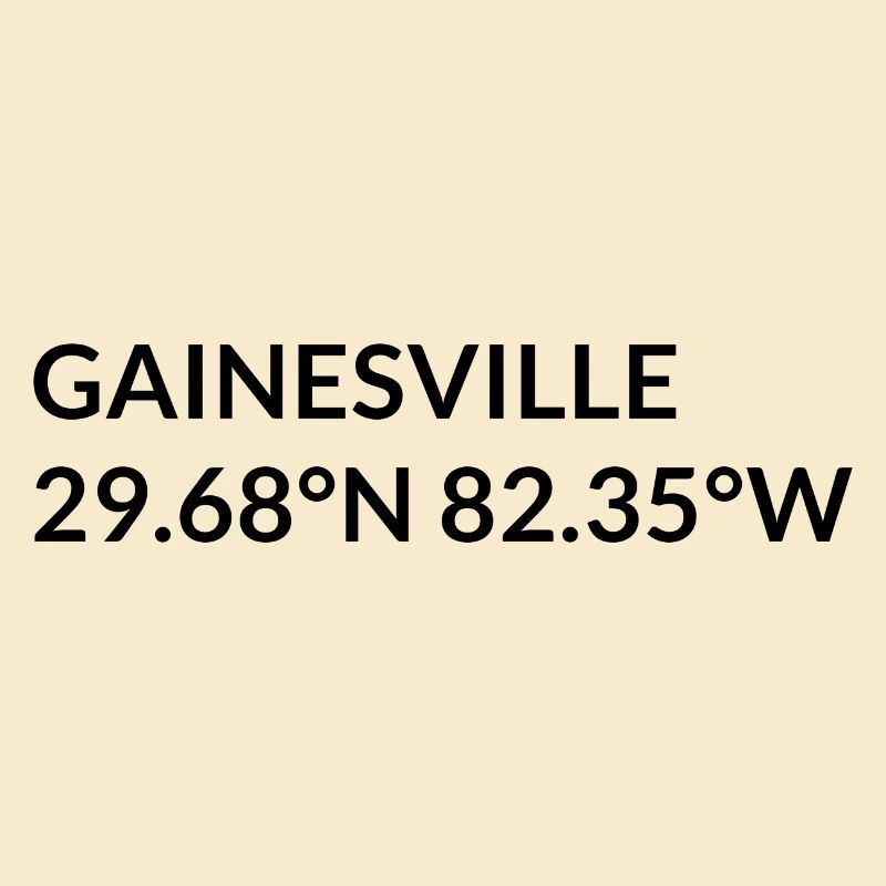 Gainesville, Florida, United States Coordinates