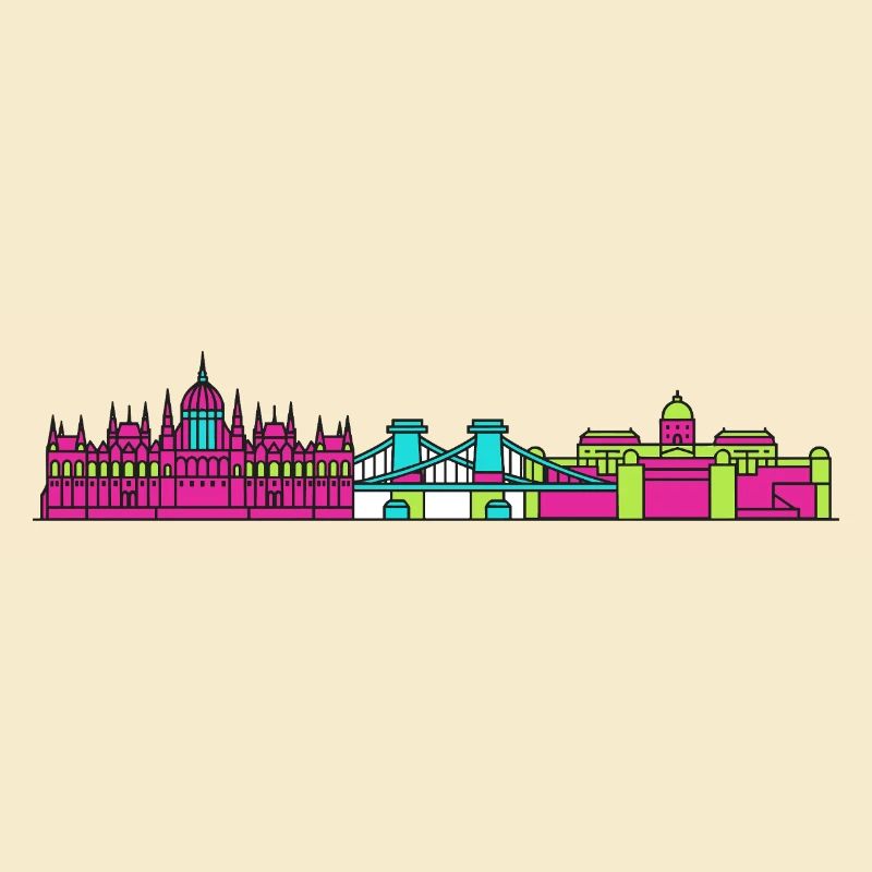 Budapester Stadtskyline-Parlament: Moderne Kunst