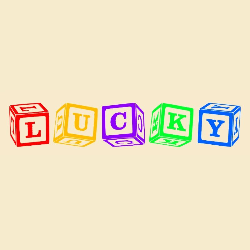 Lucky – Conception colorée de lettres en cube 3D