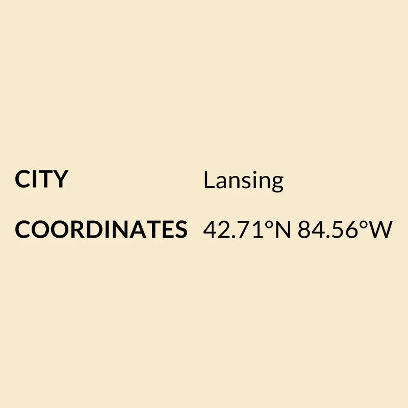 Lansing, Michigan, USA coordinates