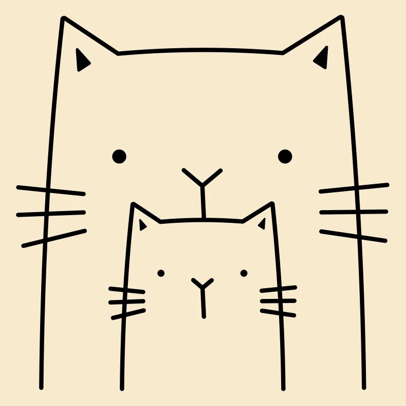 2 chats - cadeau de dessin pour les propriétaires de chat