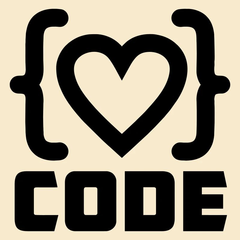 Herzprogrammierer Code Logo mit Text CODE