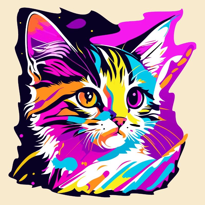 colored kitten, cat
