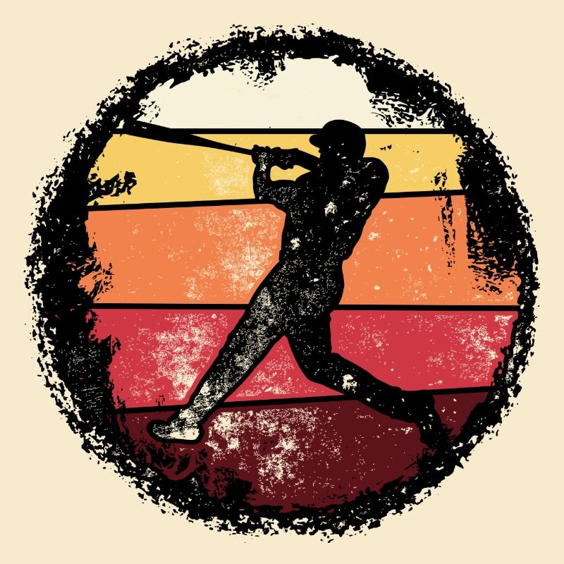 Silhouette de coucher de soleil de baseball