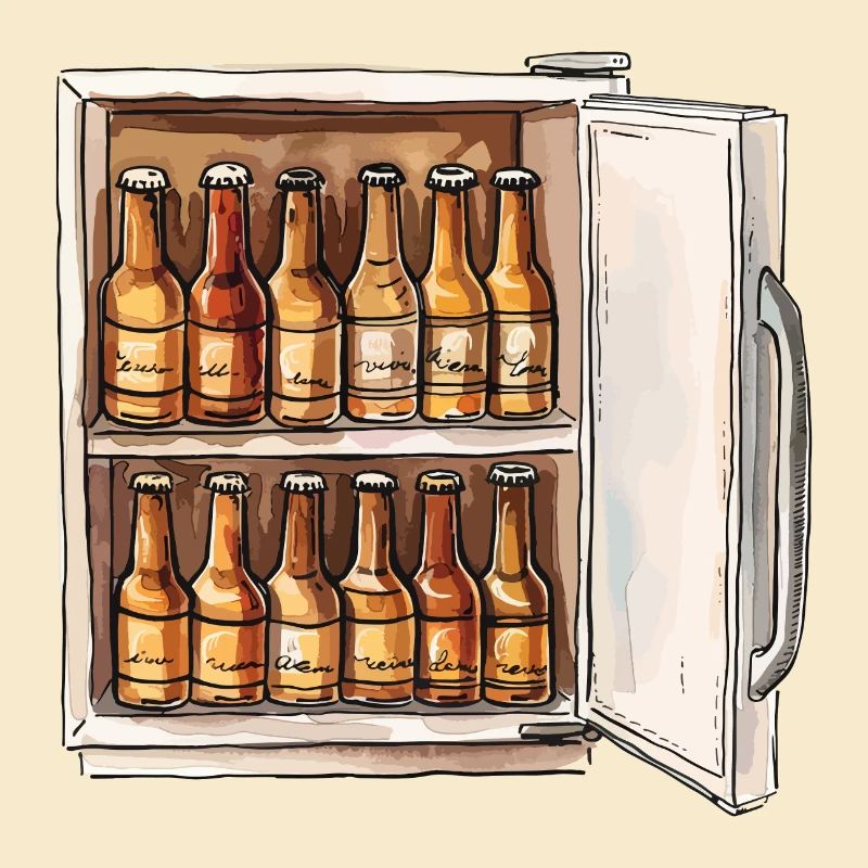 Beer Fridge Beer Bottles Men Drinking Funny