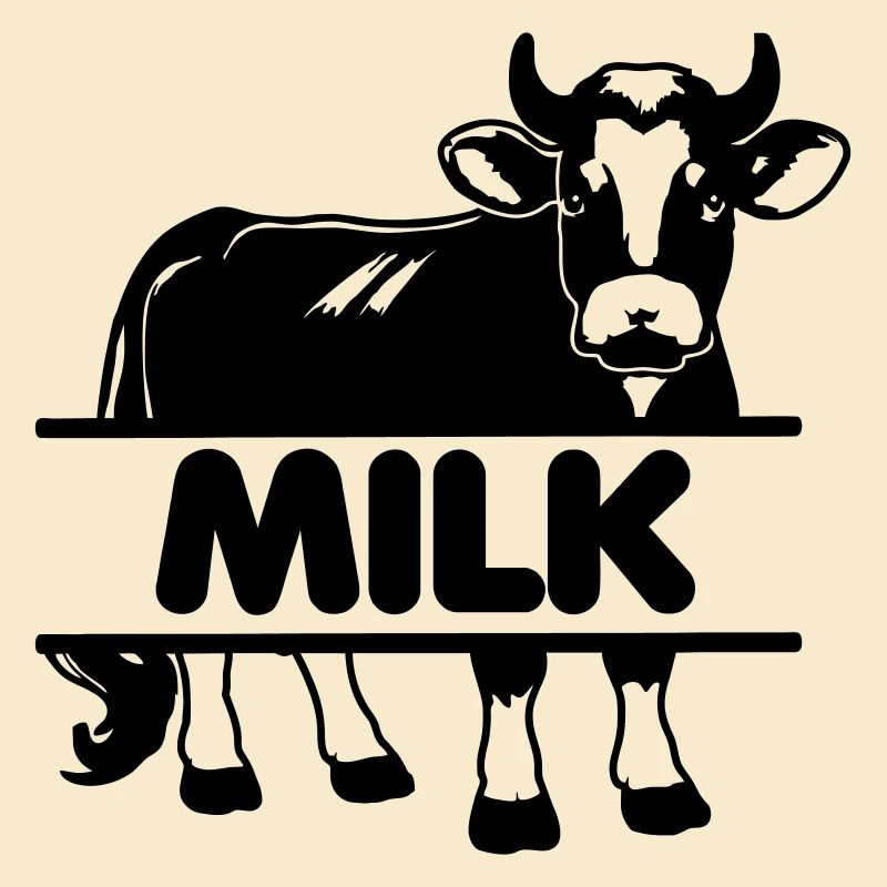 Conception de vache laitière avec barre 'MILK'