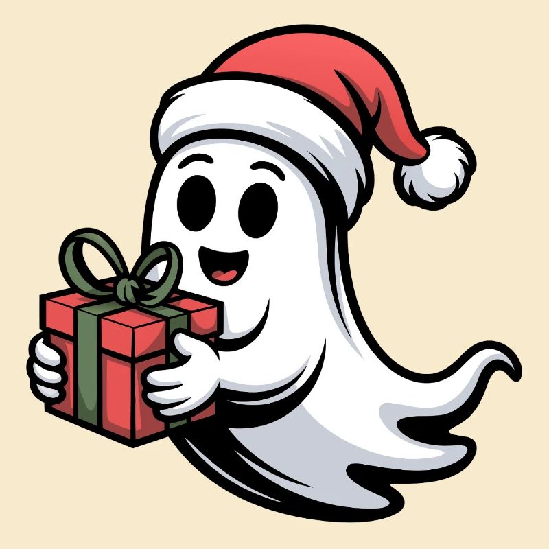 Weihnachtsgeist mit Geschenk