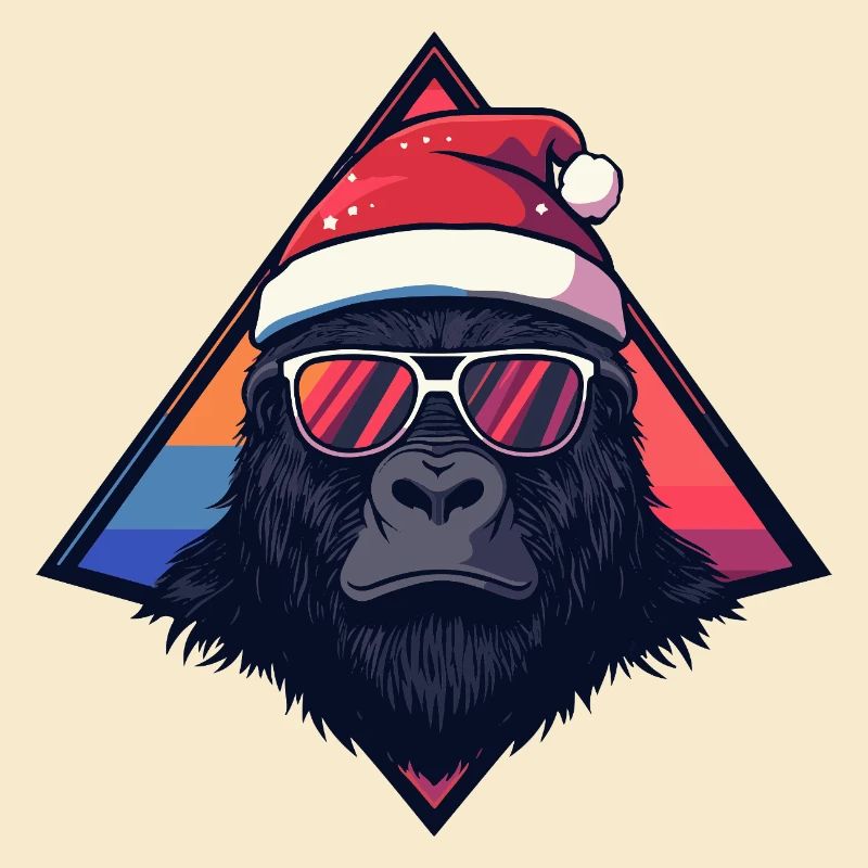 Gorille Santa Triangle Néon