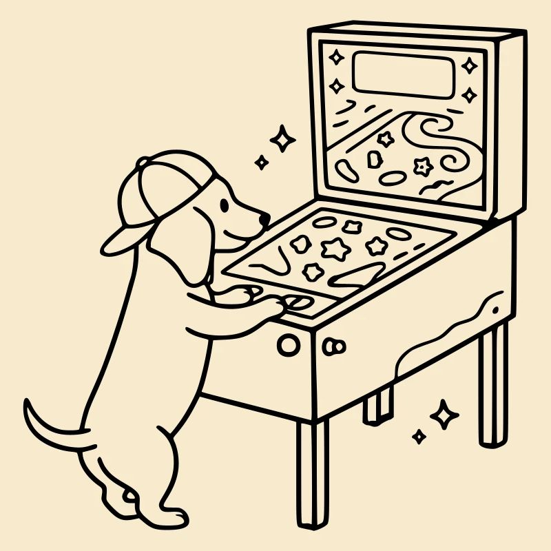 Flipper Pinball Dackel Hund Kinder